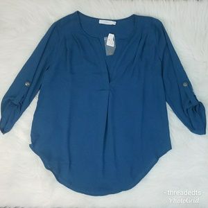 Lush Perfect Roll Tab Sleeve Tunic NWT Nordstrom